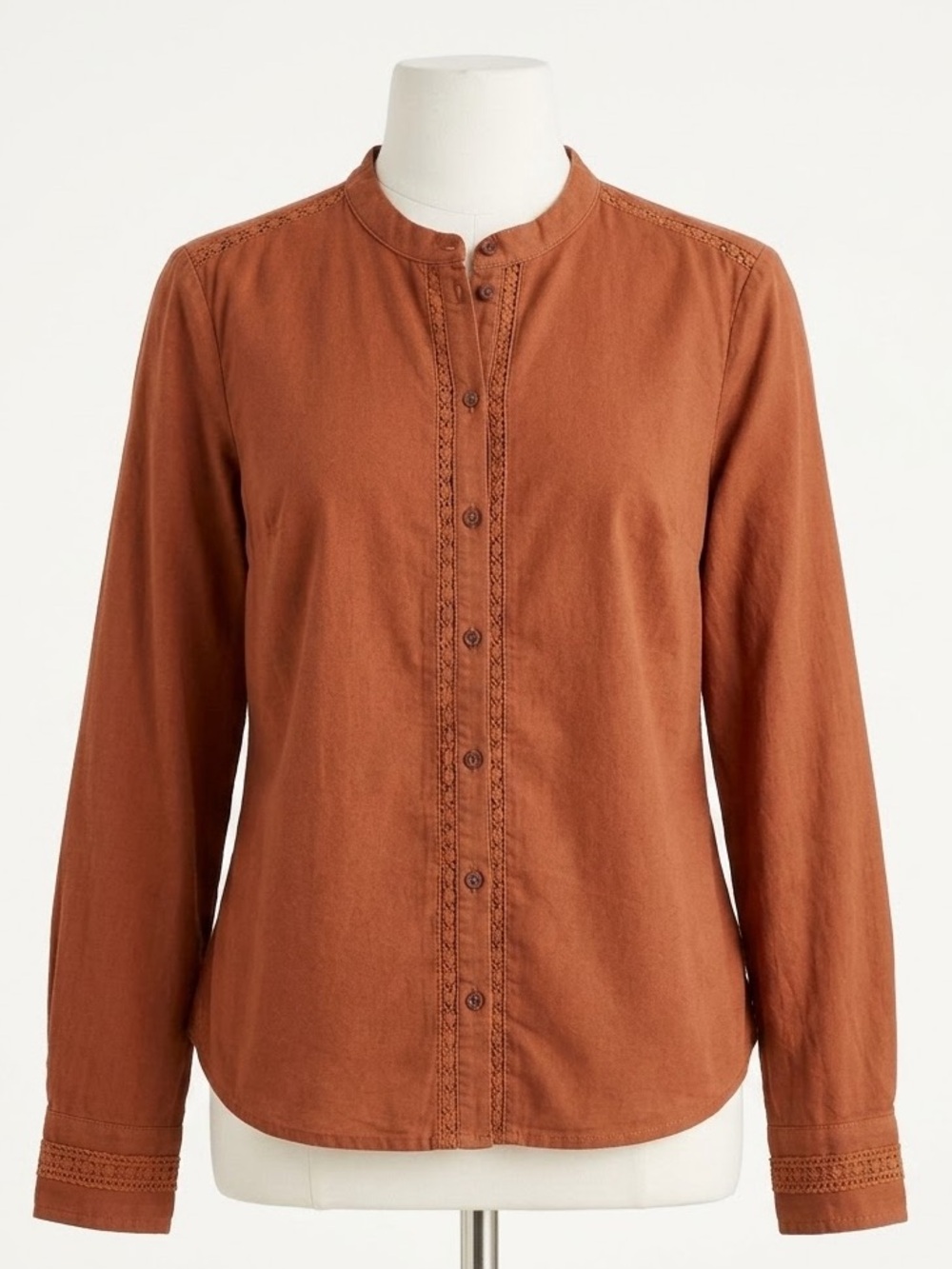 Boden Button-Down Corduroy Shirt Blouse Caramel Brown